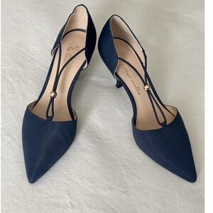 Ann Marino By Bettye Muller T Strap Kitten Heel Navy Blue Size 9